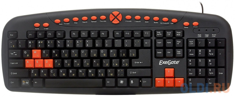 Клавиатура ExeGate Multimedia Professional Standard LY-504M (USB, полноразмерная, влагозащищенная, 124кл., Enter большой, мультимедиа, длина кабеля 1,