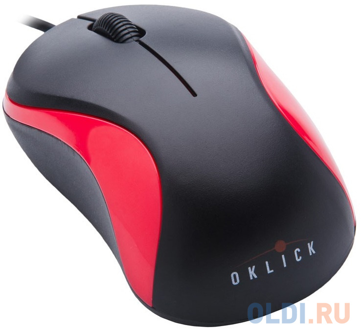 Мышь Oklick 115S black/red optical (1000dpi) USB for notebook (2but)