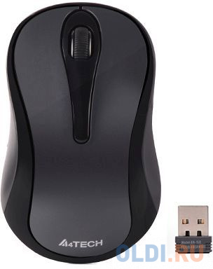 Мышь A4Tech G3-280NS серый/черный оптическая (1200dpi) silent беспроводная USB для ноутбука (2but)