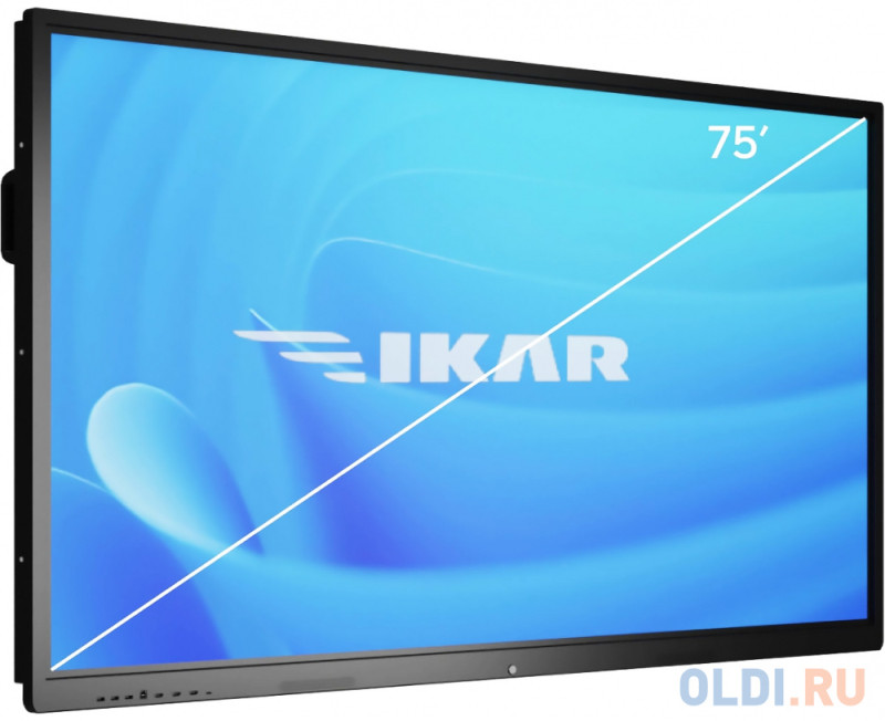 Панель Ikar 75" ИП 75-214-410 черный IPS LED 8ms 16:9 DVI HDMI M/M Cam матовая 1200:1 400cd 178гр/178гр 3840x2160 VGA DP UHD USB 70кг (RUS)