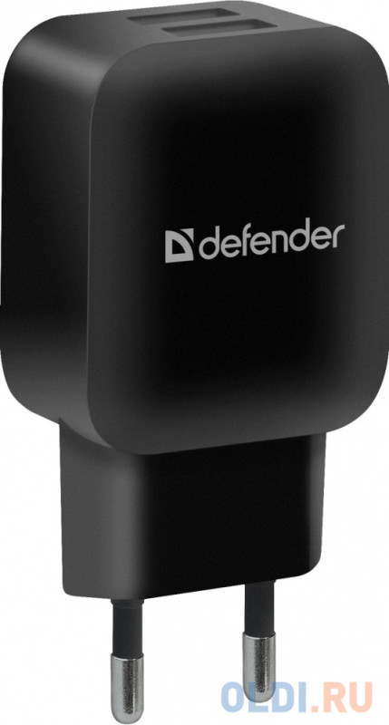 Defender Сетевой адаптер 2xUSB, 5V/2.1А, черный, пакет (EPA-13) (83840)