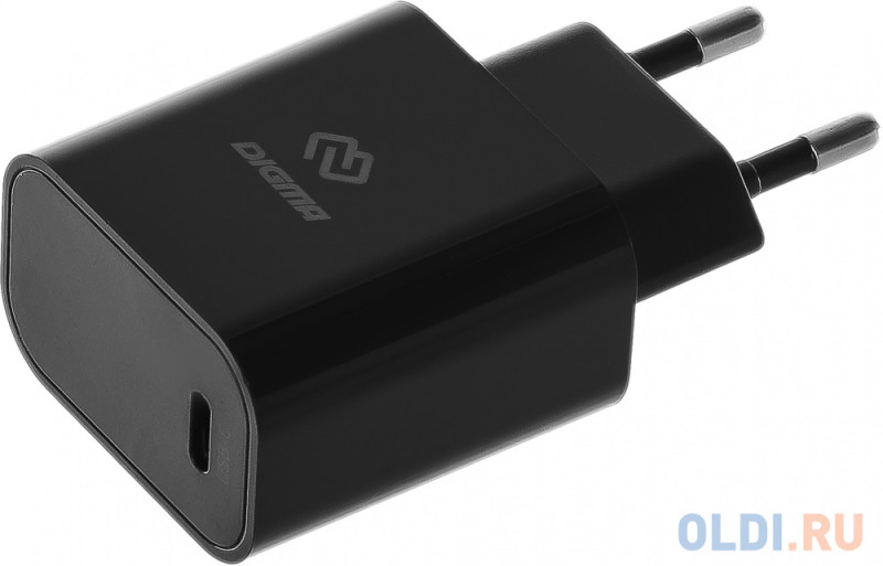 Сетевое зарядное устройство Digma DGW2C,  USB-C,  20Вт,  3A,  черный [dgw2c0f010bk]