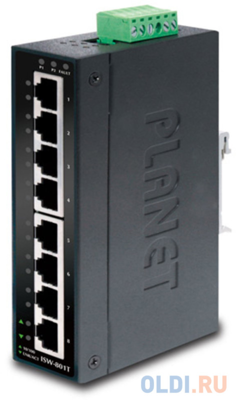 IP30 Slim type 8-Port Industrial Gigabit Ethernet Switch (-40 to 75 degree C)