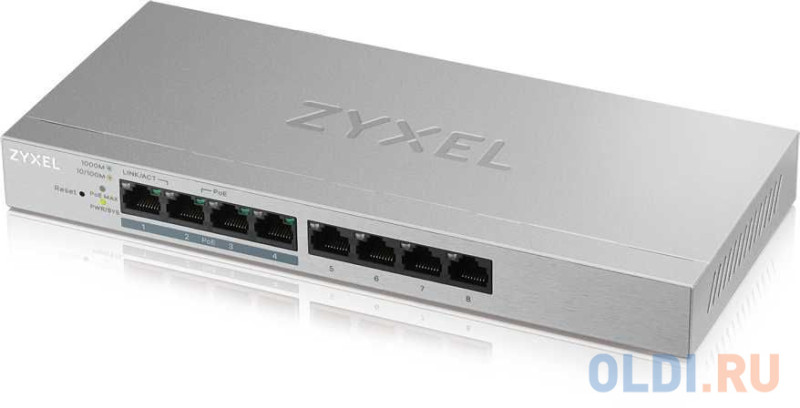 ZYXEL GS1200-8HP V2 8 Port Gigabit PoE+ webmanaged Switch, 4x PoE, 60 Watt