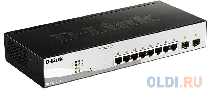 Коммутатор D-Link DGS-1210-10/FL1A 8G 2SFP настраиваемый