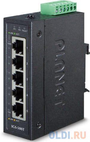 IGS-500T IP30 Compact size 5-Port 10/100/1000T Gigabit Ethernet Switch (-40~75 degrees C)