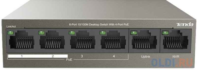 Коммутатор 6PORT 100M 4POE TEF1106P-4-63W TENDA