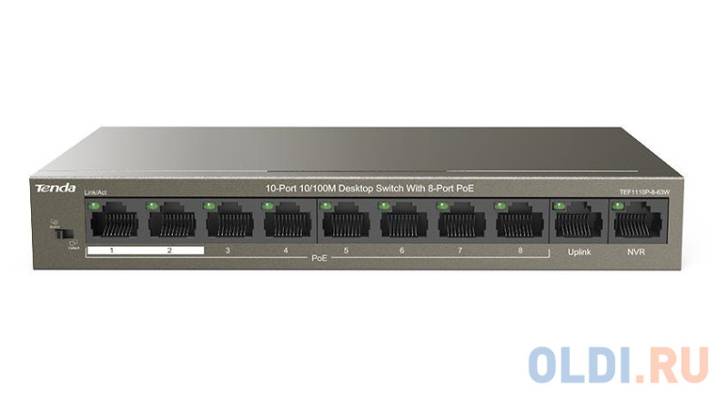 Коммутатор 10PORT 100M 8POE TEF1110P-8-63W TENDA