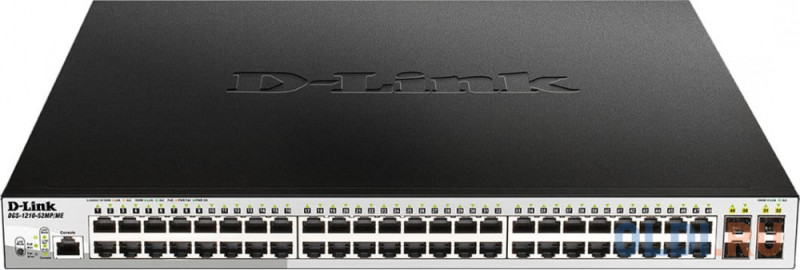 D-Link DGS-1210-52MP/ME/B2A PROJ Управляемый коммутатор 2 уровня с 48 портами 10/100/1000Base-T с поддержкой PoE и 4 портами 1000Base-X SFP