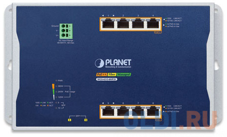 PLANET WGS-4215-8HP2S IP30, IPv6/IPv4, 4-Port 10/100/1000T 802.3bt 95W PoE + 4-Port 10/100/1000T 802.3at PoE + 2-Port 100/1000X SFP Wall-mount Managed