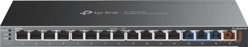 TP-Link TL-SG2016P JetStream 16-портовый гигабитный коммутатор Smart с 8 портами PoE+