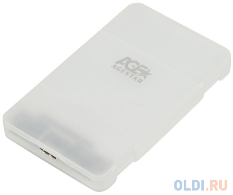 Внешний контейнер для HDD 2.5" SATA AgeStar 3UBCP3 USB3.1 пластик белый