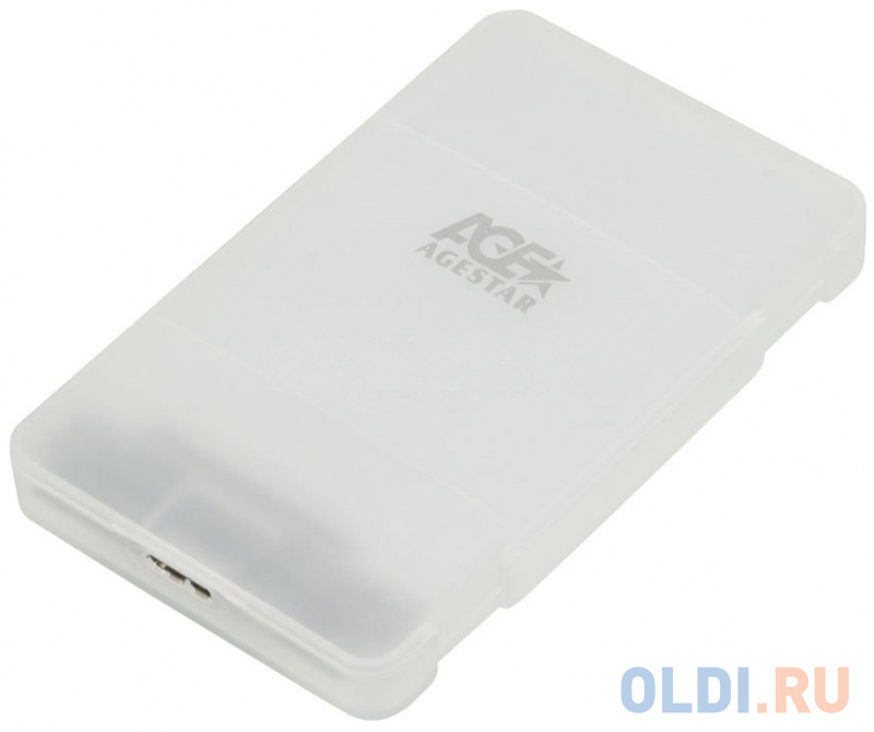 Внешний контейнер для HDD 2.5" SATA AgeStar 3UBCP3 USB3.1 пластик белый