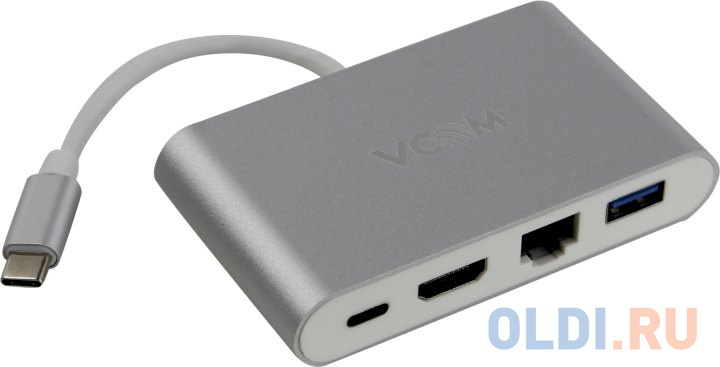 Кабель-адаптер USB3.1 Type-CM--HDMI+USB3.0+RJ45+PD charging  VCOM  CU455