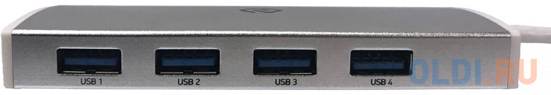 Разветвитель USB Type-C Digma HUB-4U3.0-UC-S 4 х USB 3.0 серебристый