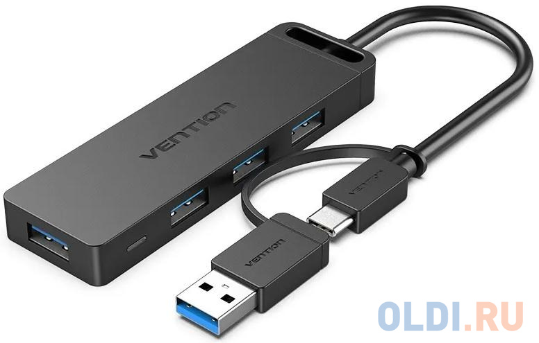 Концентратор USB Type-C Vention CHTBB USB Type-C 5 х USB 3.0 черный