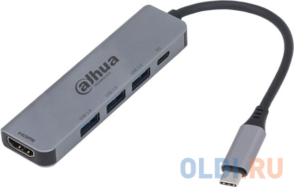 DAHUA  Док станция 7 in 1 USB 3.1 Type-C to USB 3.0 + HDMI + SD/TF + PD Docking Station