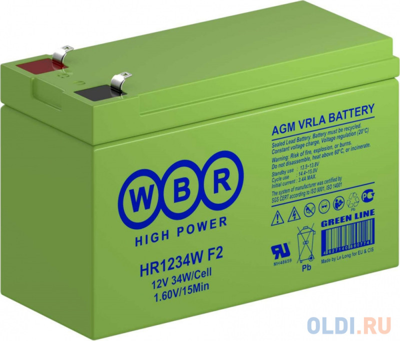 Аккумулятор WBR 12V 9Ah HR1234W