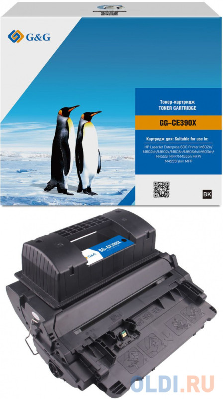Картридж лазерный G&G GG-CE390X черный (24000стр.) для HP LJ Enterprise 600 M602n/M603n/M4555f MFP