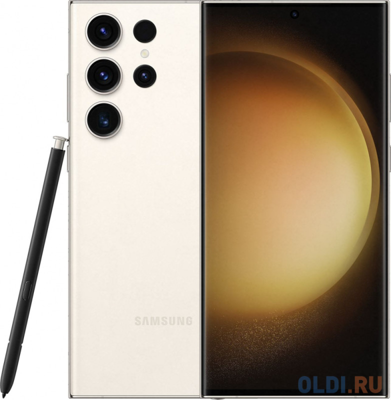 Смартфон Samsung SM-S918B Galaxy S23 Ultra 5G 512Gb 12Gb кремовый моноблок 3G 4G 2Sim 6.8" 1440x3088 Android 13 200Mpix 802.11 a/b/g/n/ac/ax NFC
