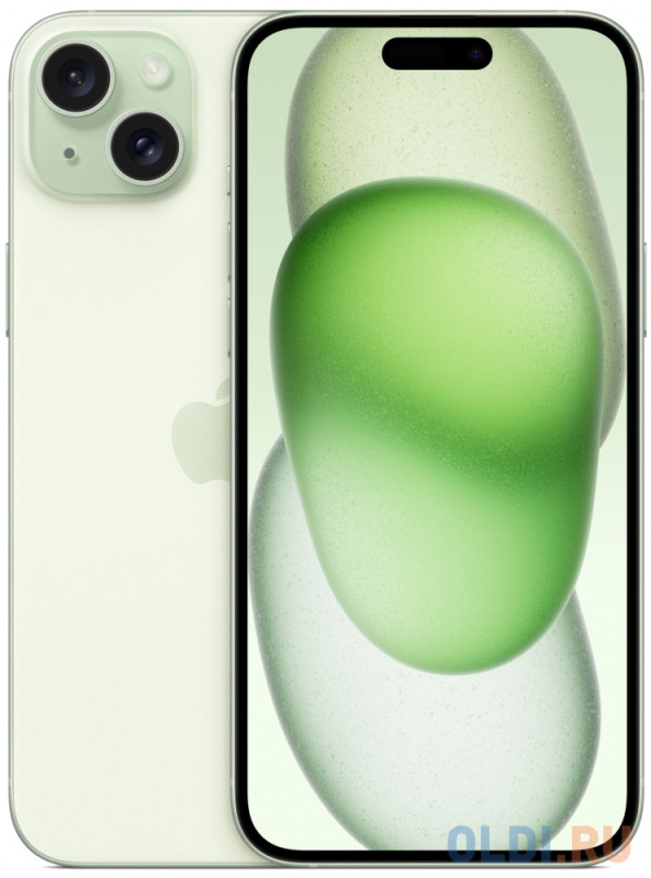 Смартфон Apple A3096 iPhone 15 Plus 256Gb зеленый моноблок 3G 4G 2Sim 6.7" 1290x2796 iOS 17 48Mpix 802.11 a/b/g/n/ac/ax NFC GPS GSM900/1800 Touch