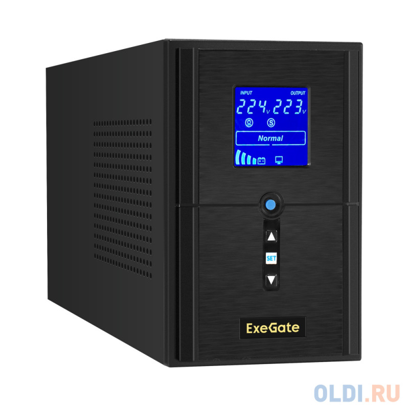 ИБП (инвертор, синус, для котла) ExeGate SineTower SZ-1500.LCD.AVR.2SH.1C13.USB <1500VA/1200W, чистая синусоида, LCD дисплей, AVR, 2*Schuko+1*C13,