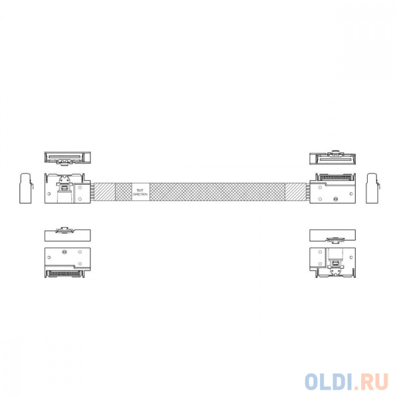 P732EGB00800-1    Cable MCIO x8 74P (угловой Right Exit)  -TO-  MCIO x8 74P (угловой Right Exit) , 85 Ohm, L:80cm (CMCMC)