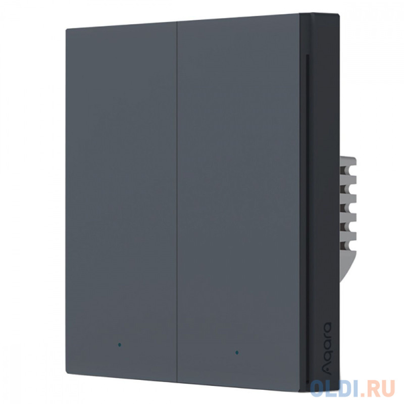 Выключатель двухклавишный без нейтрали Aqara Smart Wall Switch H1 EU (WS-EUK02 graphite)