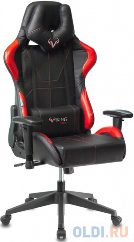 Кресло игровое Бюрократ VIKING 5 AERO RED черный/красный искусственная кожа