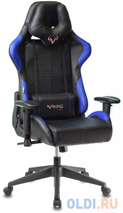 Кресло игровое Бюрократ VIKING 5 AERO BLUE черный/синий искусственная кожа