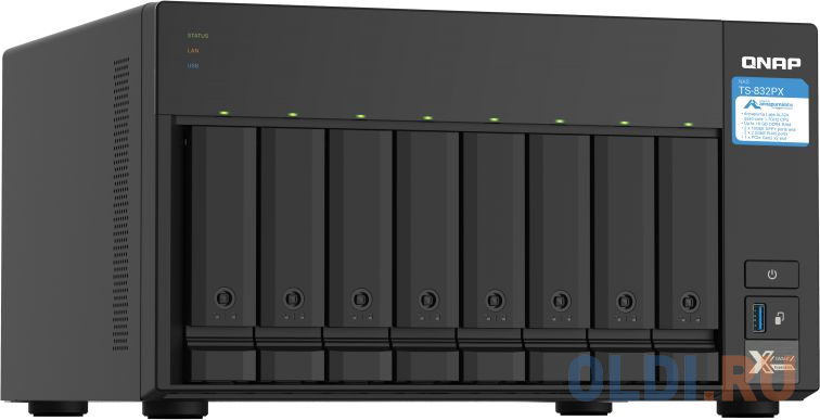 Сетевое хранилище NAS Qnap TS-832PX-4G 8-bay настольный Cortex-A57 AL-324