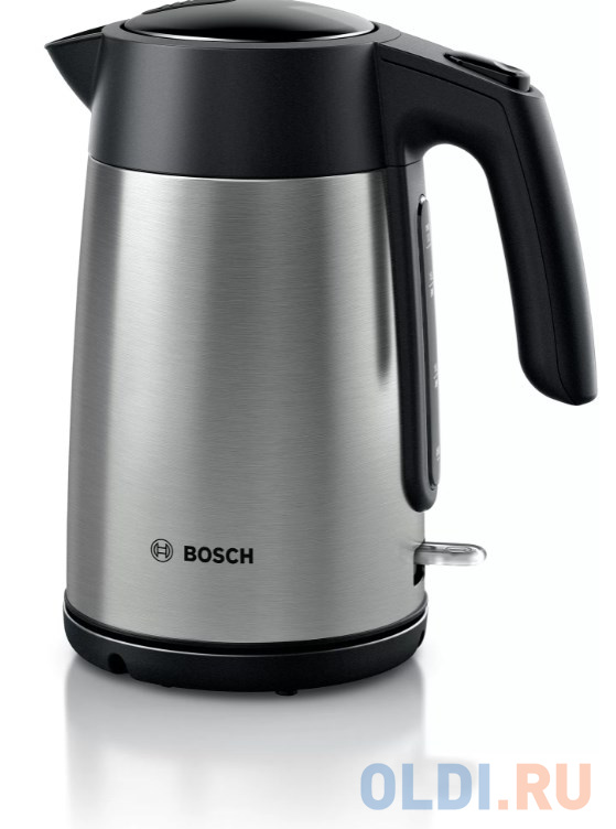 Чайник электрический Bosch TWK7L460 1.7л. 2400Вт нержавеющая сталь/черный (корпус: нержавеющая сталь)