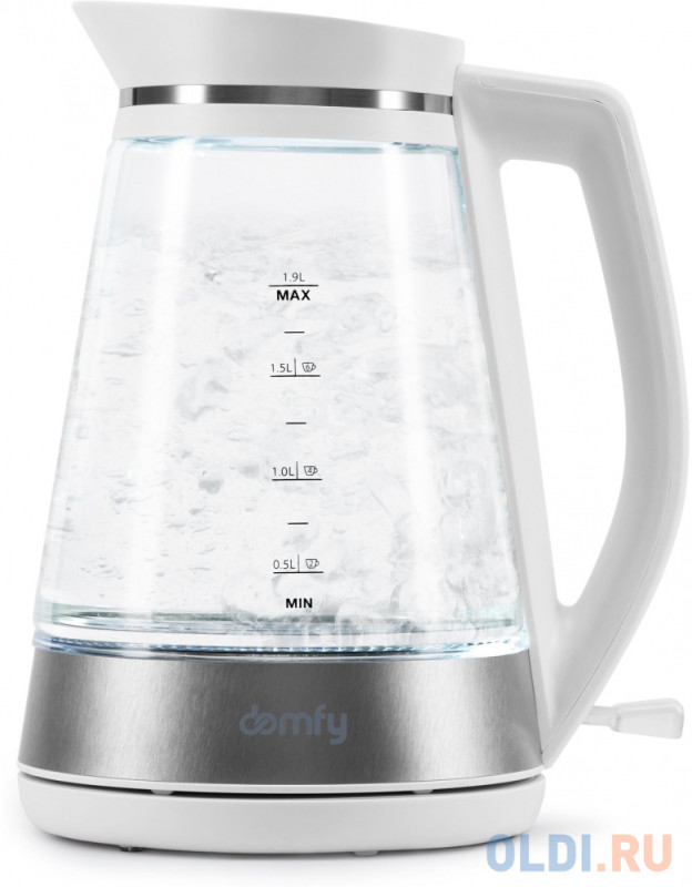 Чайник электрический Domfy DSW-EK505 3000 Вт белый прозрачный 1.9 л пластик/стекло
