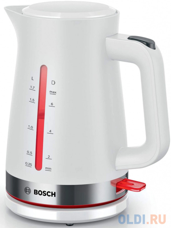 Чайник электрический Bosch TWK4M221 1.7л. белый корпус: пластик