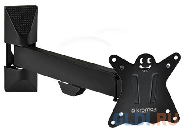 Кронштейн Kromax CASPER-103 Black, для LED/LCD ТВ 10"-26", 4 ст свободы, наклон +5°-15°, поворот 90°, от стены 50 мм, max VESA 100x100 мм, m