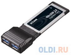 Адаптер D-Link DUB-1320 2-портовый USB 3.0 адаптер для шины ExpressCard