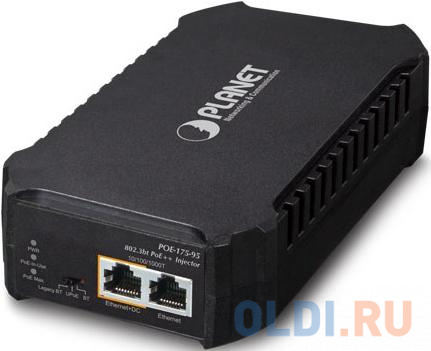 PLANET POE-175-95 Single-Port 10/100/1000Mbps 802.3bt PoE++ Injector (95 Watts, 802.3bt Type-4 and PoH, PoE Usage LED) - w/ internal power