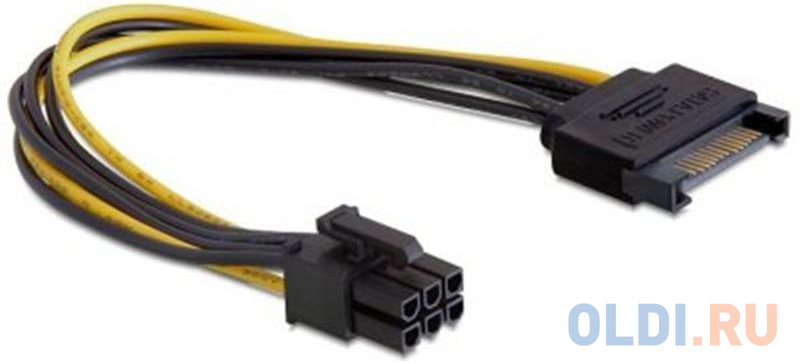 Cablexpert Разветвитель питания SATA->PCI-Express 6pin, для подключения в/к PCI-Е (6pin) к б/п ATX (CC-PSU-SATA)