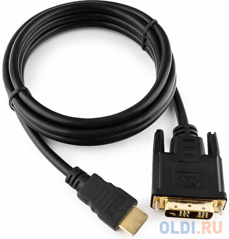 Bion Кабель HDMI-DVI-D 19M/19M, single link, экран, позолоченные контакты, 1.8м, черный [BXP-CC-HDMI-DVI-018]