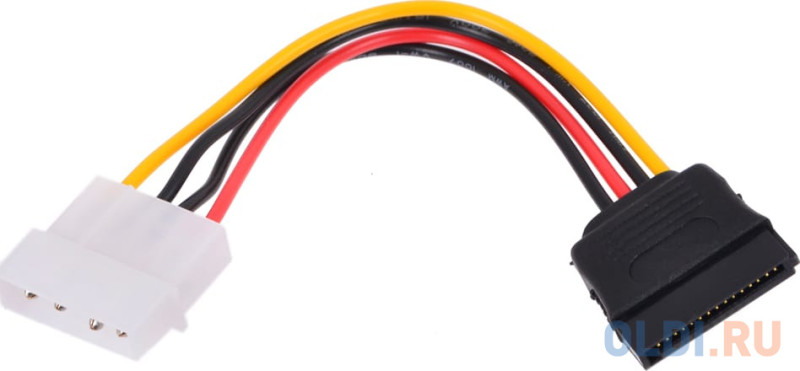 Кабель питания SATA Molex(4pin, БП) - SATA (устройство) 15см, Gembird CC-SATA-PS, пакет