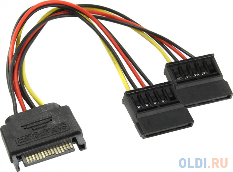 Переходник питания SATA 15pin (M) - 2 x SATA 15pin (F) ORIENT C573