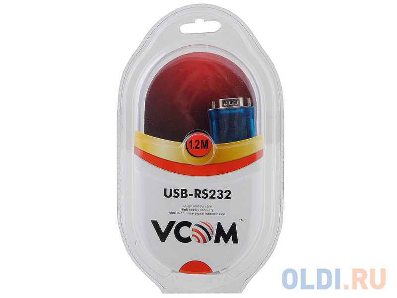 Кабель-переходник USB 2.0 AM-COM DB9M 1.2м VCOM Telecom VUS7050 на разъеме винты для крепежа к разъему с гайками