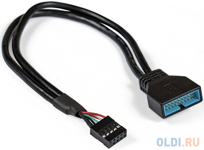 Кабель-переходник USB 2.0-USB 3.0 ExeGate EX-CC-U3U2-0.3 (9pin(F)/19pin(M), 0,3м)