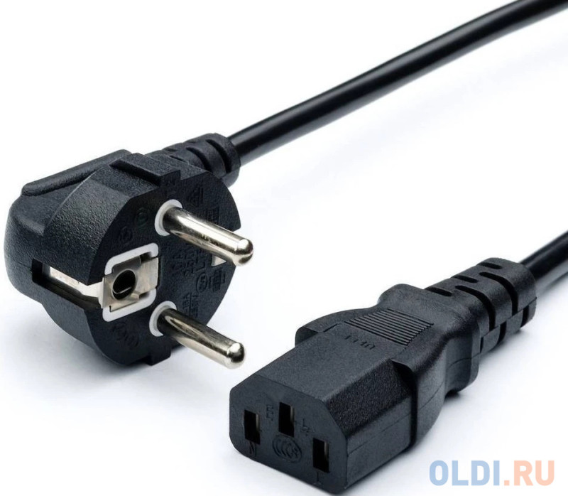 Bion Кабель питания 3м, евровилка с заземлением, 1мм, Schuko-C13, 16А, черный [BXP-PC-186-1-3M]