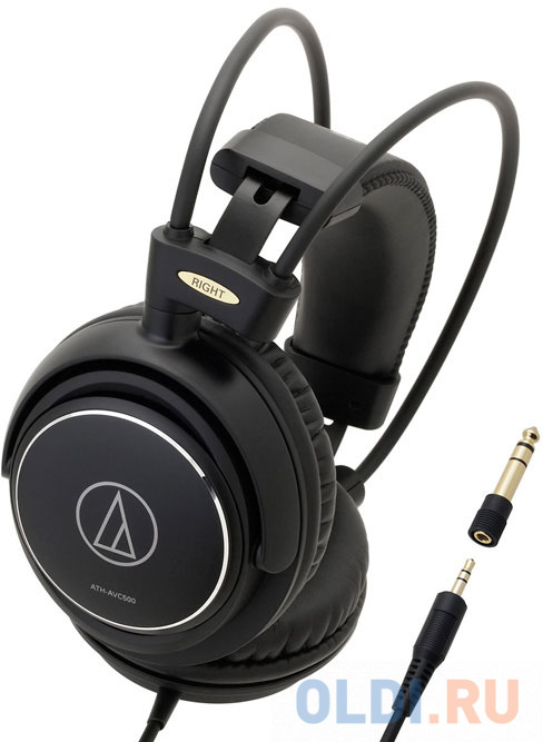 Наушники AUDIO-TECHNICA ATH-AVC500 Проводные / Накладные / Черный / 10 Гц - 25 кГц / 106 дБ / Одностороннее / Mini-jack / 3.5 мм