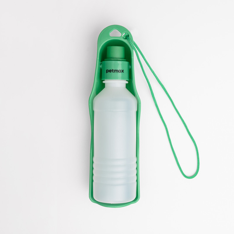 Petmax Бутылка для воды для кошек и собак, 250 мл, зеленая