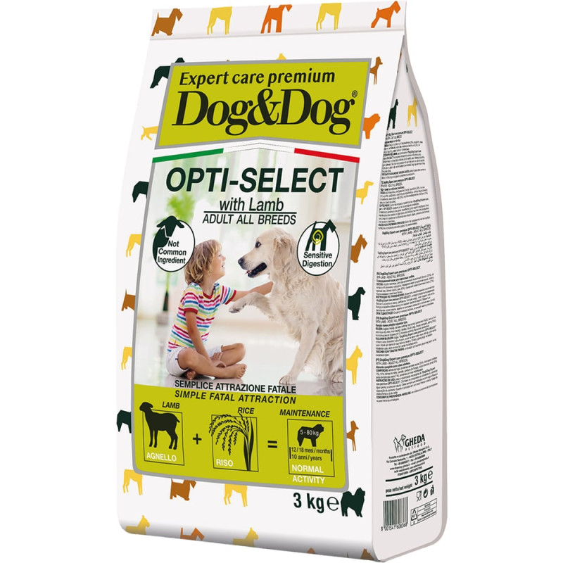 Dog&Dog Opti-Select Сухой корм для собак, с ягненком, 3 кг