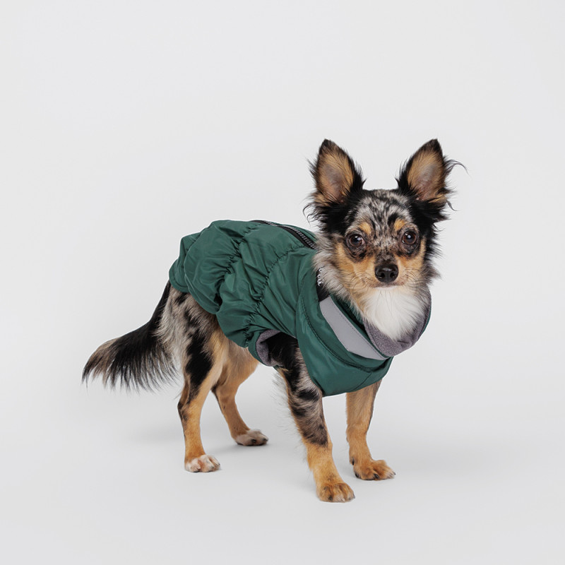 Rurri Куртка на молнии для собак, M, зеленая
