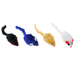 Petmax Игрушка для кошек Мышка (искусственный мех) разноцветная 4,5 см
