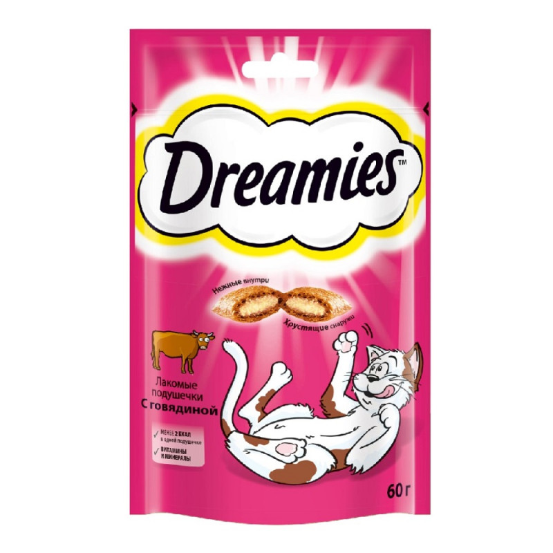 Dreamies Лакомство Подушечки с говядиной (60 гр.) для кошек